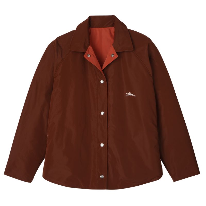 Brown / Pink Longchamp Padded Blouson Women Jacket | US-502VWTHBZ