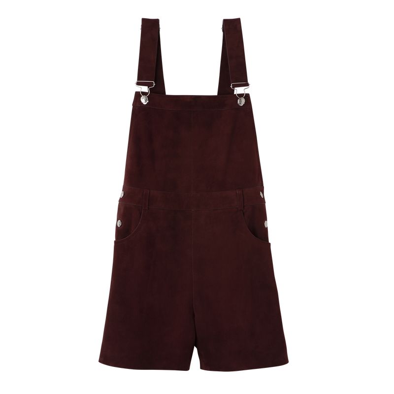 Burgundy Longchamp Leather Women Jumpsuit | US-039OBTAEF