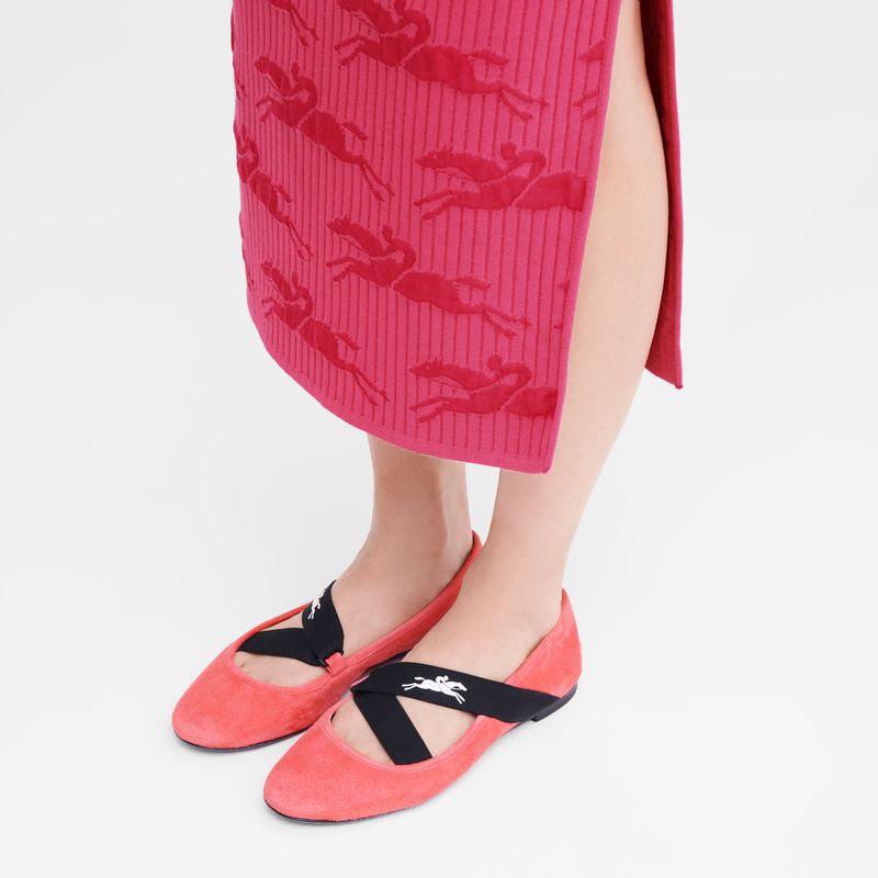 Coral Longchamp Energy Women Ballerinas | US-593RMAKTG