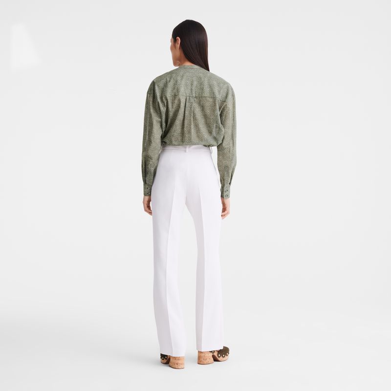 Cream Longchamp Crepe Women Pants | US-129LHOQSY