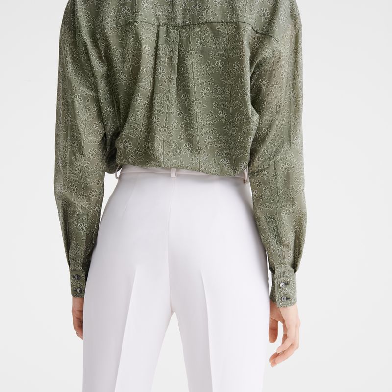 Cream Longchamp Crepe Women Pants | US-129LHOQSY