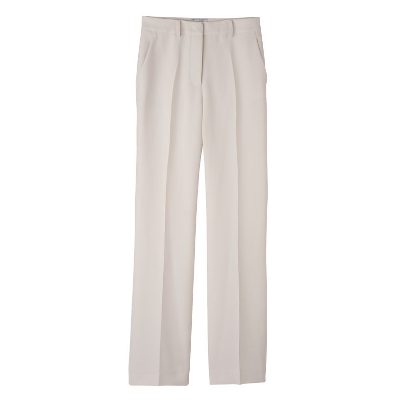 Cream Longchamp Crepe Women Pants | US-129LHOQSY