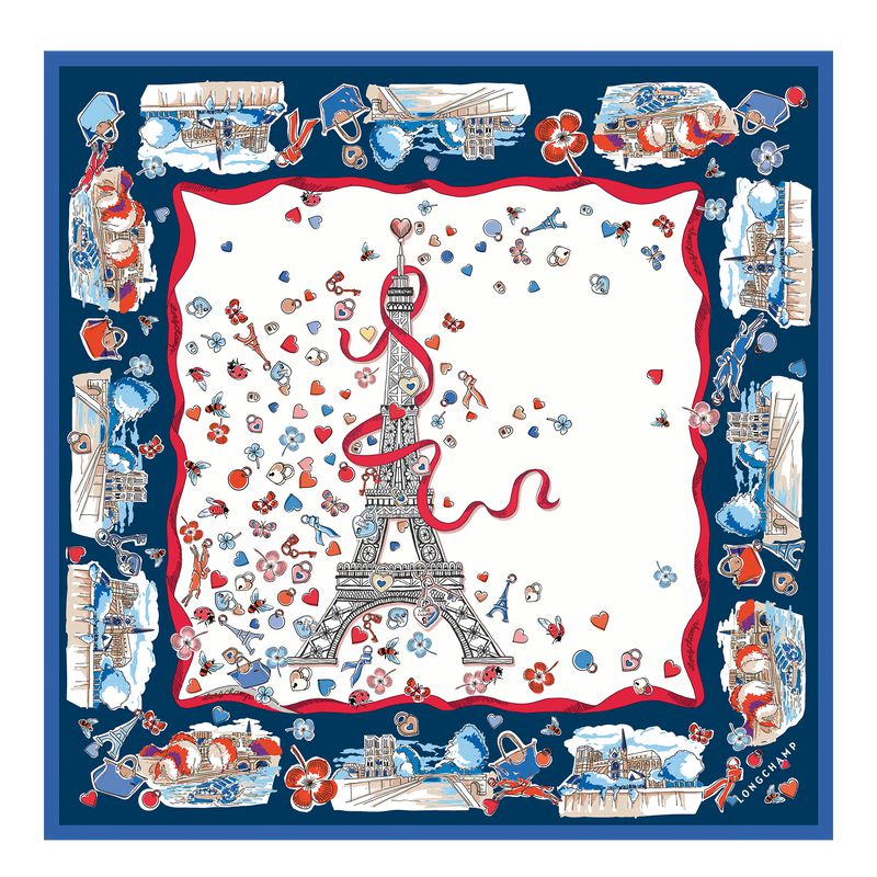Cream Longchamp Equestrian Tower 50 Women Scarf | US-659JNOCMK