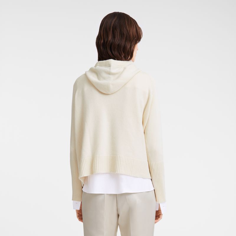 Cream Longchamp Hoodie Women Jumper | US-746GOEXSI
