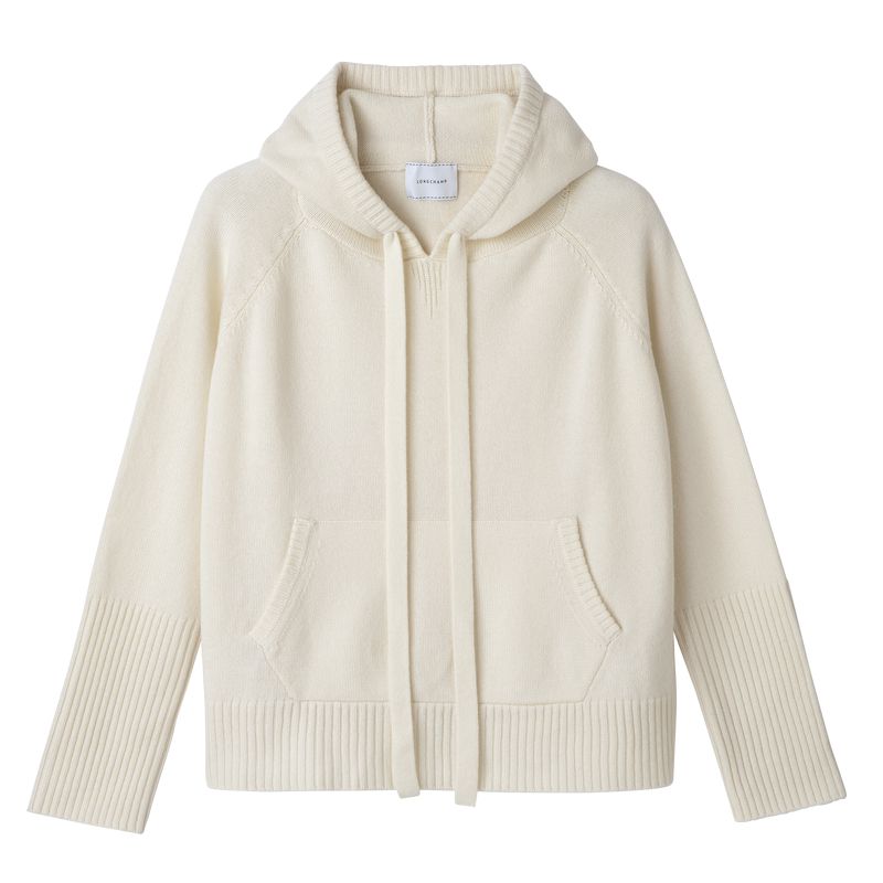 Cream Longchamp Hoodie Women Jumper | US-746GOEXSI