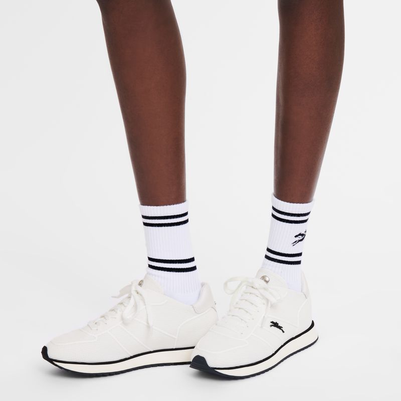 Cream Longchamp Le Pliage Collection Women Sneakers | US-651SXMVAE