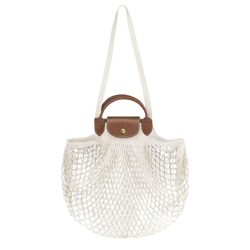 Cream Longchamp Le Pliage Filet L Women Mesh Bag | US-584OSWVHN