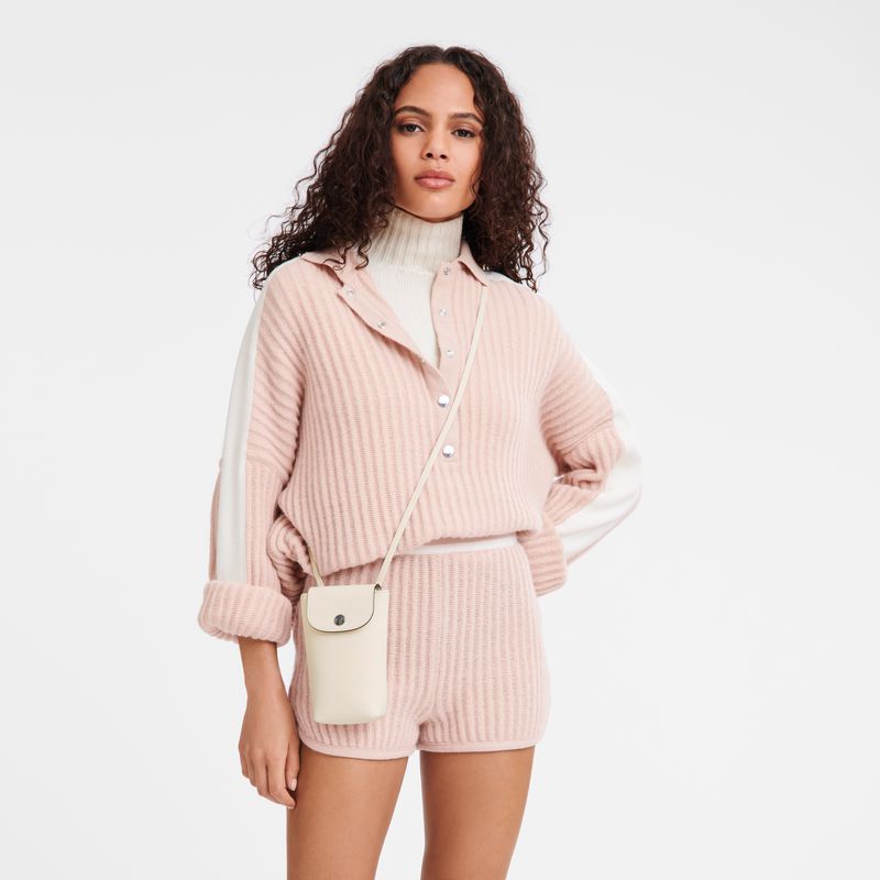 Cream Longchamp Le Pliage Xtra With Leather Lace Women Phone Case | US-560UBCAFP