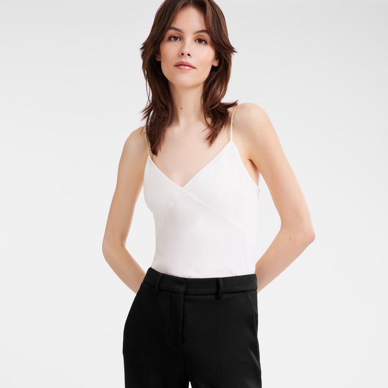 Cream Longchamp Thin Strap Women Top | US-467BQWLIX