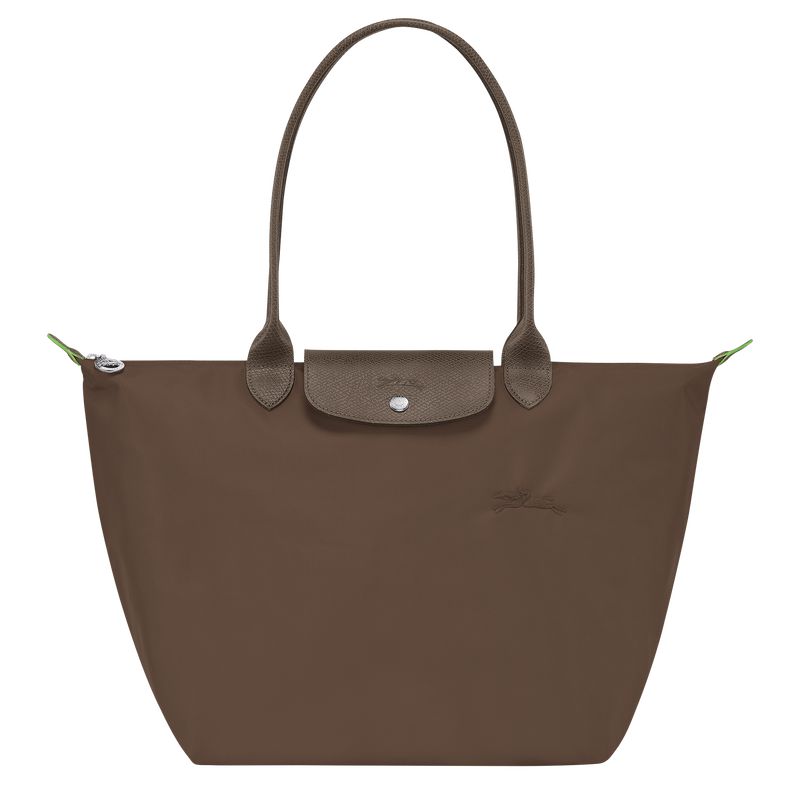 Dark Brown Longchamp Le Pliage Green L Women Tote Bag | US-673XAVGWC