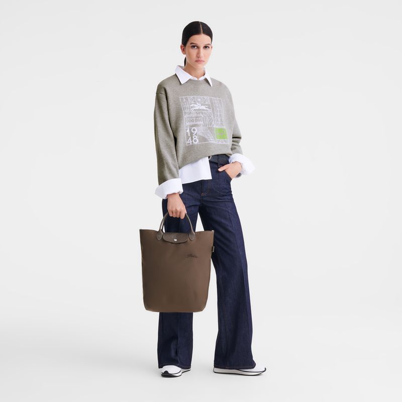 Dark Brown Longchamp Le Pliage Green M Men Tote Bag | US-247NUFABT