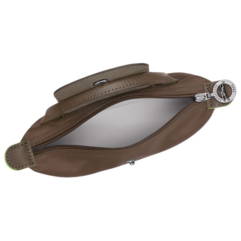 Dark Brown Longchamp Le Pliage Green With Handle Women Pouch | US-213OEVPUQ