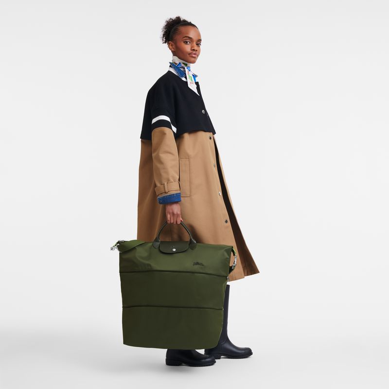Dark Green Longchamp Le Pliage Green Expandable Men Travel Bag | US-923KUTLCH
