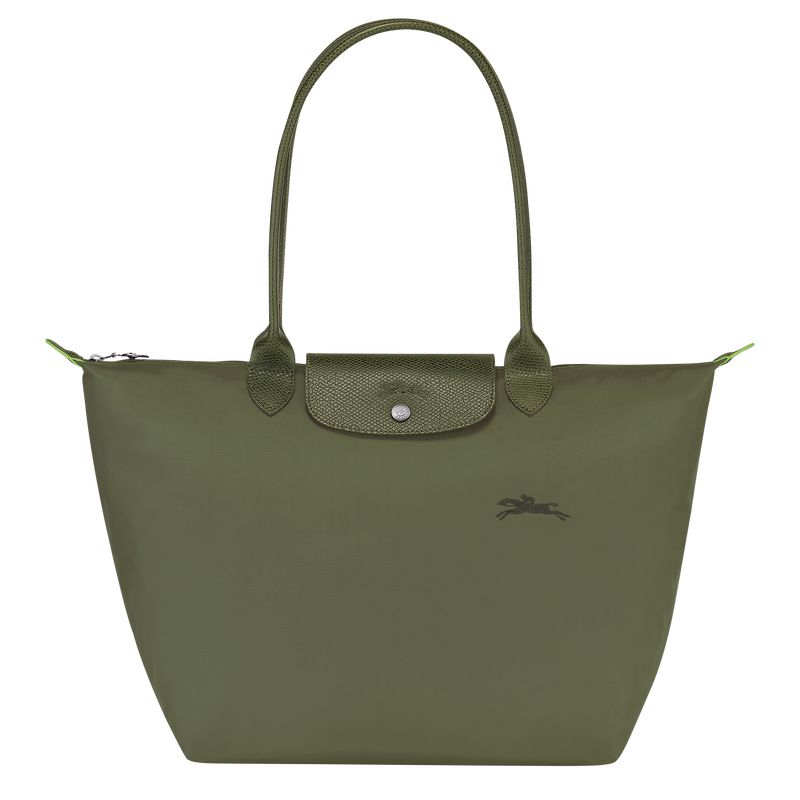Dark Green Longchamp Le Pliage Green L Women Tote Bag | US-142CEASXD