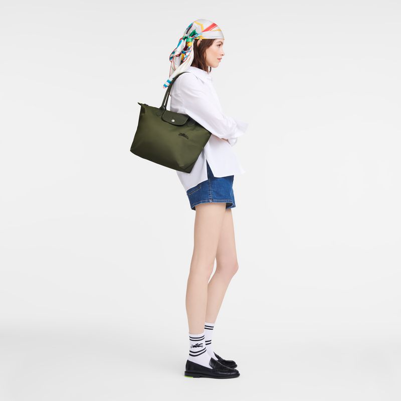 Dark Green Longchamp Le Pliage Green M Women Tote Bag | US-829KTOVNZ