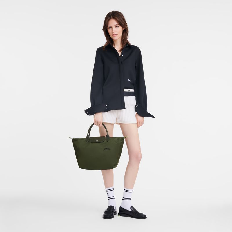 Dark Green Longchamp Le Pliage Green M Women Handbag | US-718YQRALN