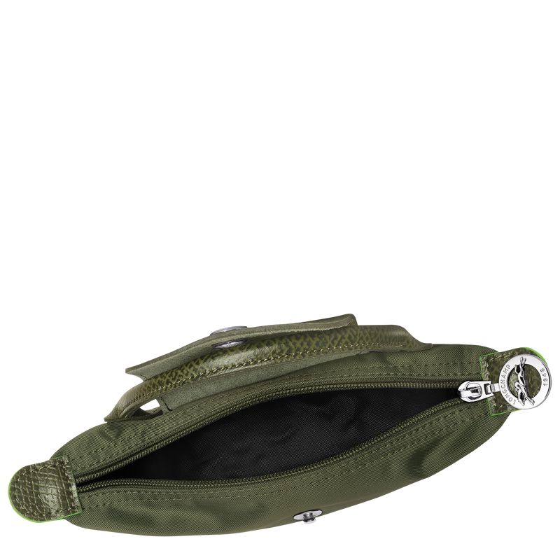 Dark Green Longchamp Le Pliage Green With Handle Men Pouch | US-217XMGNYU