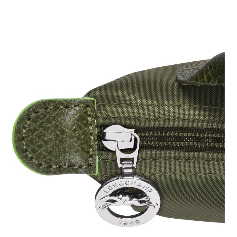 Dark Green Longchamp Le Pliage Green With Handle Women Pouch | US-460SVRGNW