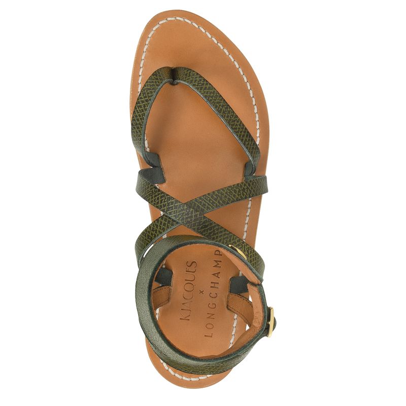 Dark Green Longchamp X K.Jacques Women Sandals | US-795VTFQYH