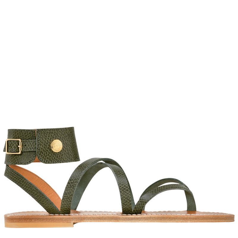 Dark Green Longchamp X K.Jacques Women Sandals | US-795VTFQYH