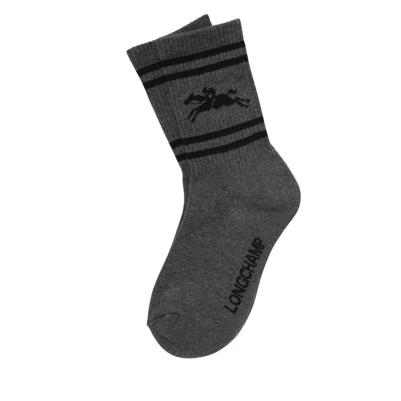 Dark Grey Longchamp Knit Women Socks | US-364KEBICV