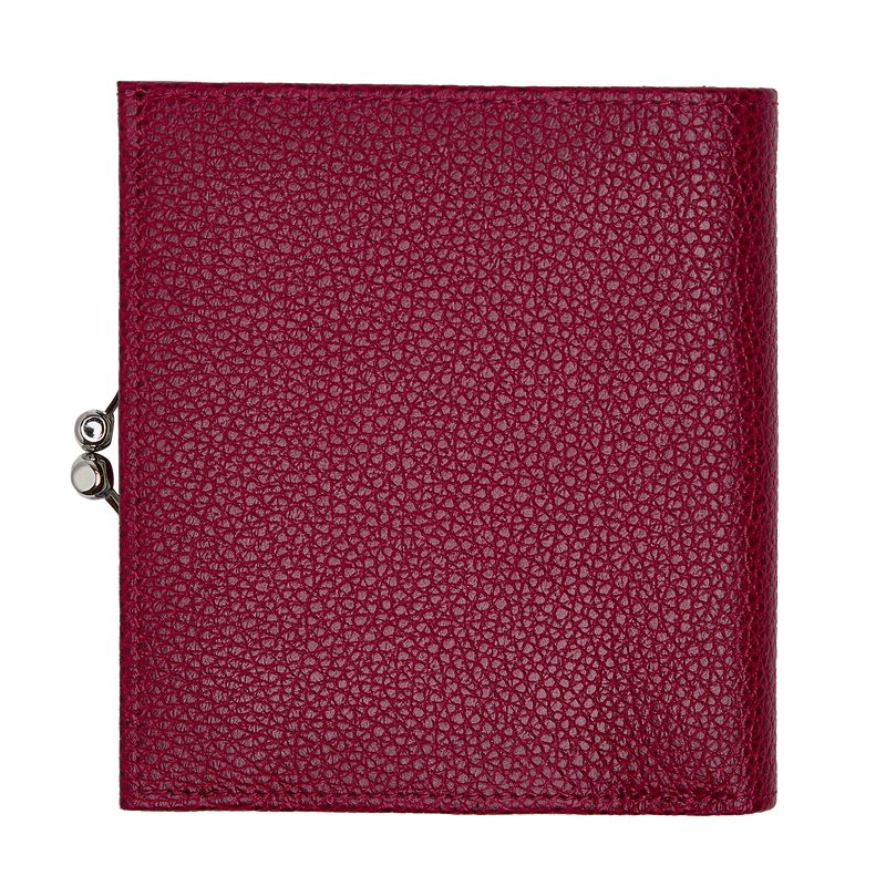 Dark Pink Longchamp Le Foulonné Compact Women Wallet | US-871FRLSVY