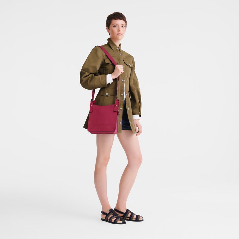 Dark Pink Longchamp Le Foulonné S Women Crossbody Bag | US-035KSOMHX