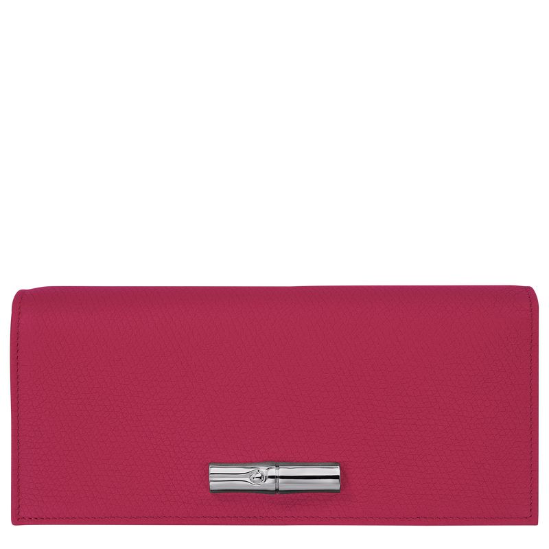 Dark Pink Longchamp Le Roseau Flap Women Wallet | US-568BDXZGW