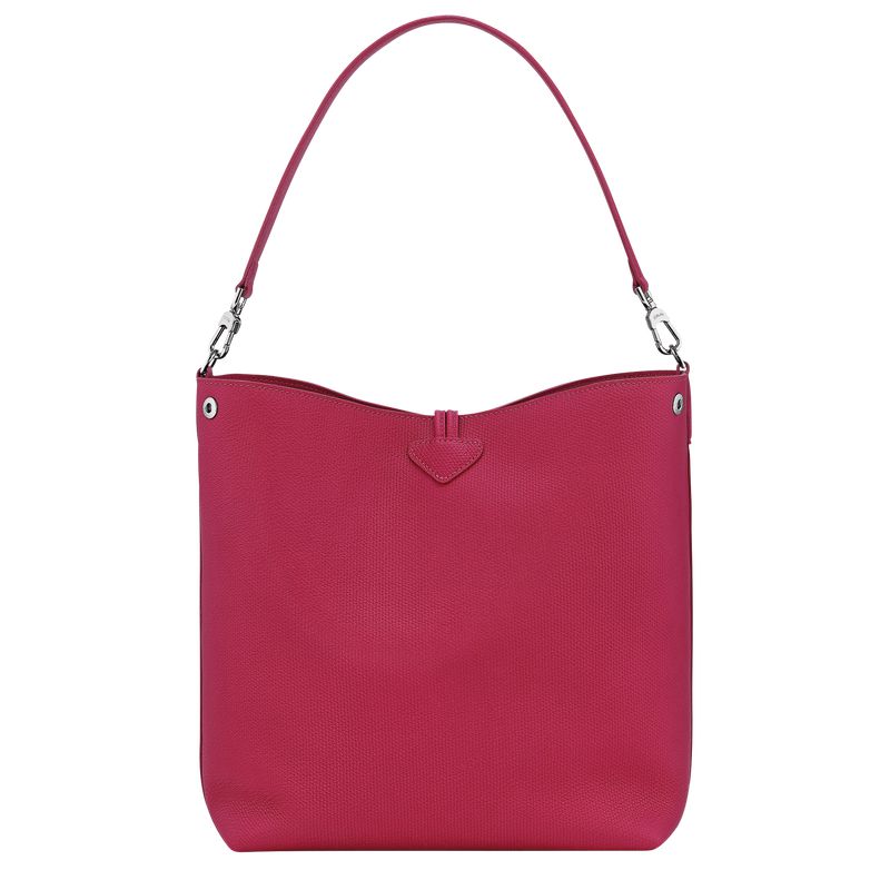 Dark Pink Longchamp Le Roseau M Women Shoulder Bag | US-731VALUNQ