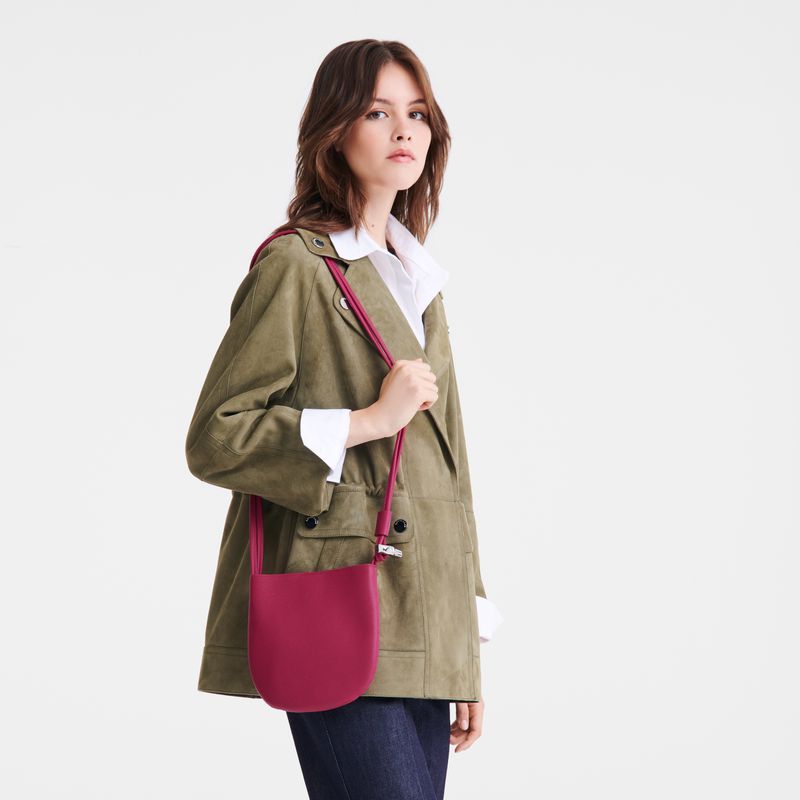 Dark Pink Longchamp Le Roseau S Women Crossbody Bag | US-634RLQSMV
