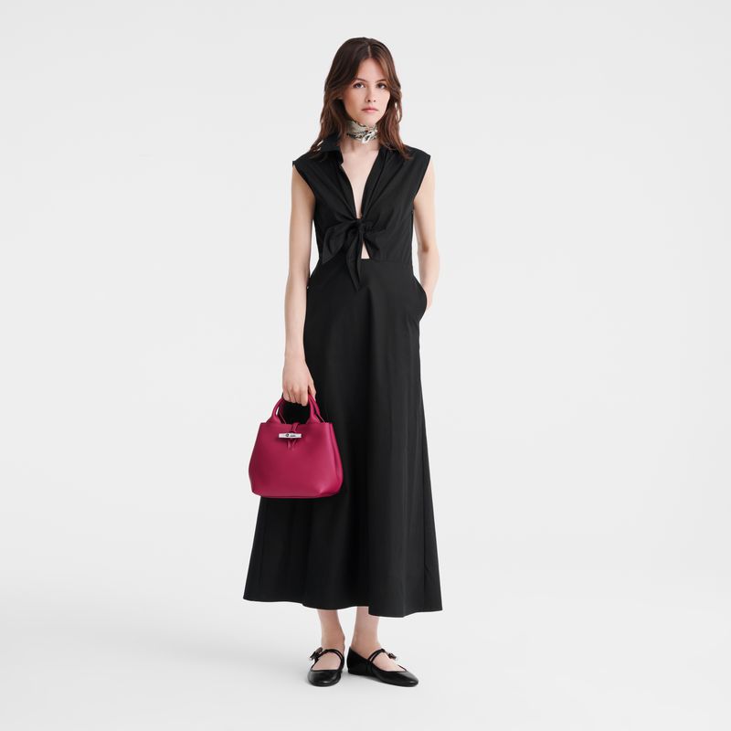 Dark Pink Longchamp Le Roseau S Women Handbag | US-607BJYEGA