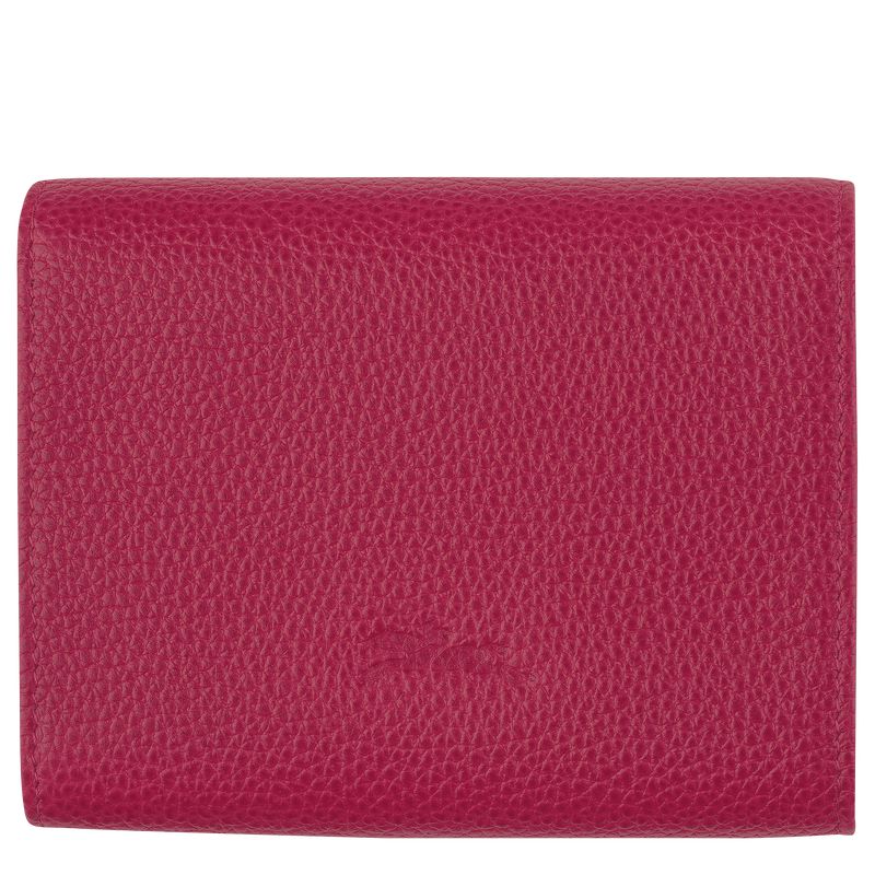 Dark Pink Longchamp Le Roseau Women Wallet | US-314CDAYWV