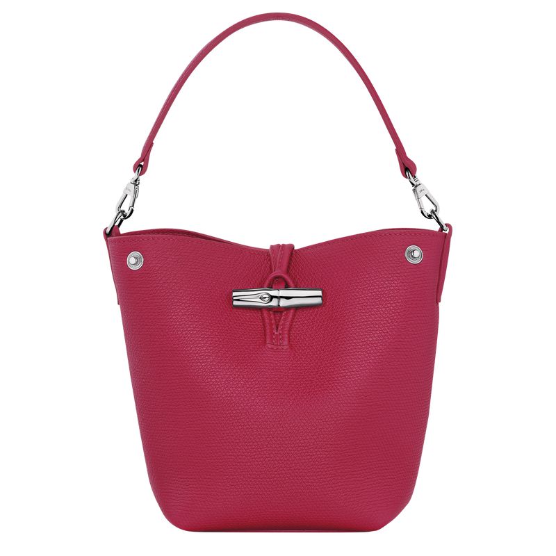Dark Pink Longchamp Le Roseau Xs Women Bucket Bag | US-908ZBWSOL