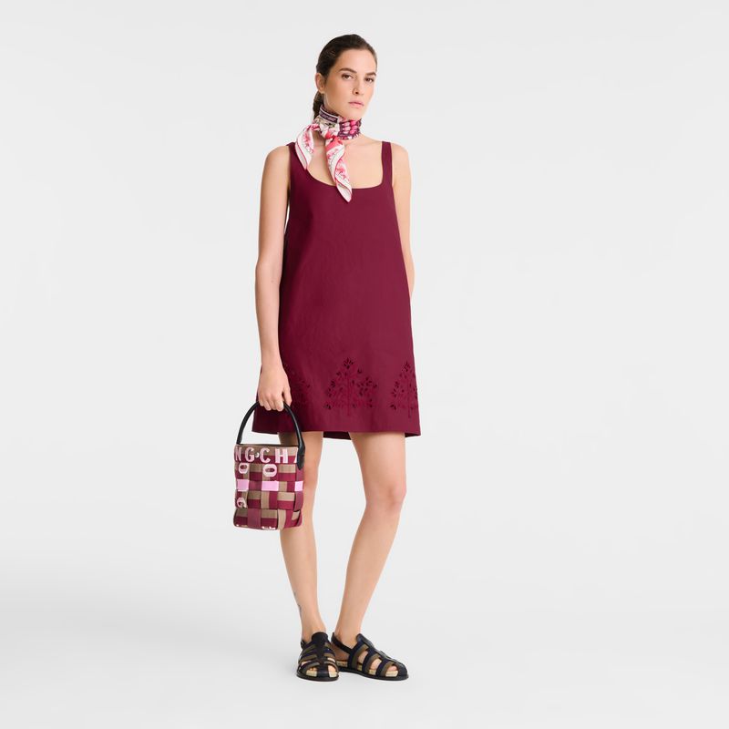 Dark Pink / Brown Longchamp Re-play Xs Women Bucket Bag | US-258QWMDZP