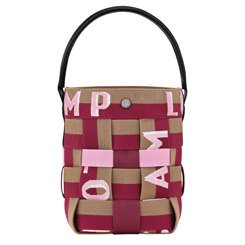 Dark Pink / Brown Longchamp Re-play Xs Women Bucket Bag | US-258QWMDZP