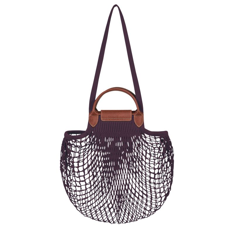 Dark Purple Longchamp Le Pliage Filet L Women Mesh Bag | US-681IVLDZK