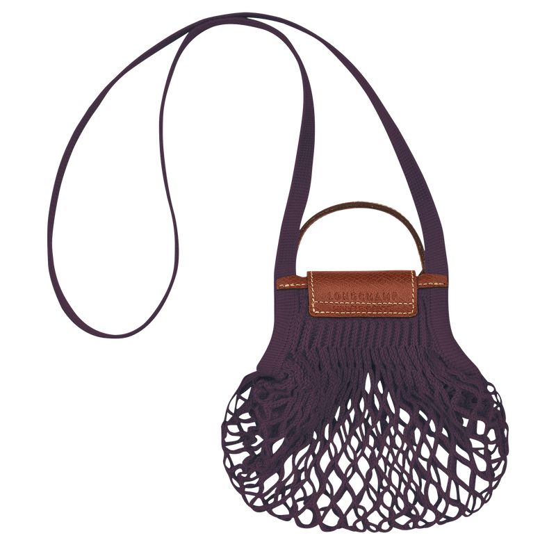 Dark Purple Longchamp Le Pliage Filet Xs Women Mesh Bag | US-401FAGKQC