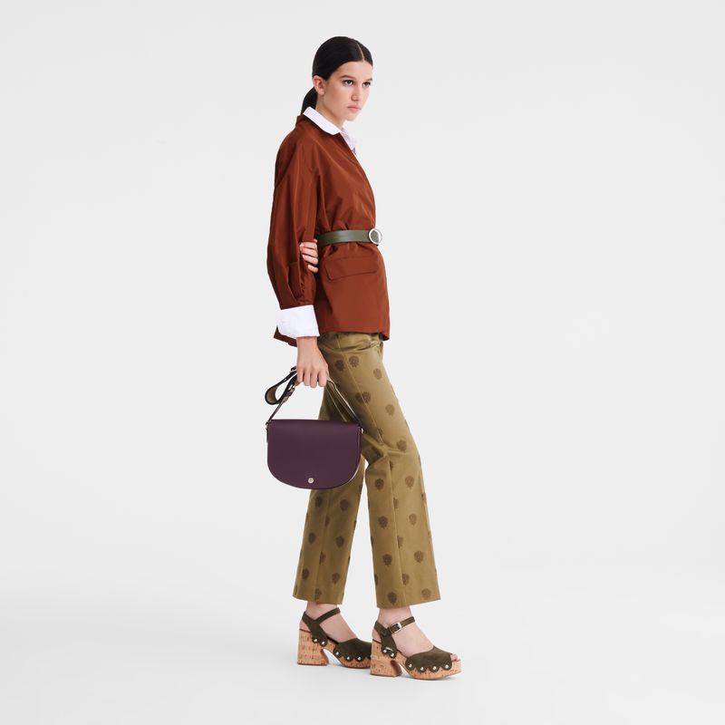 Dark Purple Longchamp Épure M Women Crossbody Bag | US-973KNMYHR
