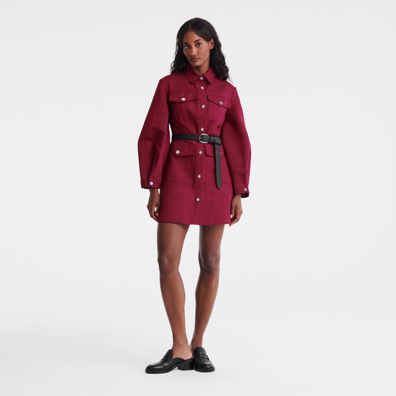 Dark Red Longchamp Canvas Women Dress | US-617ODGJWI