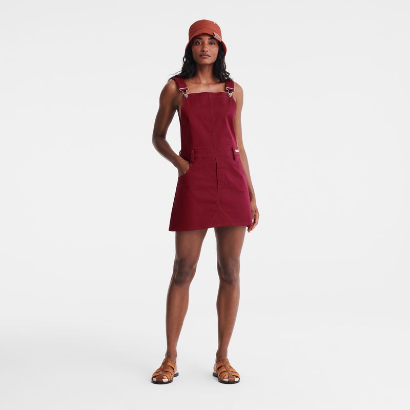 Dark Red Longchamp Gabardine Women Dress | US-962NUYFTO