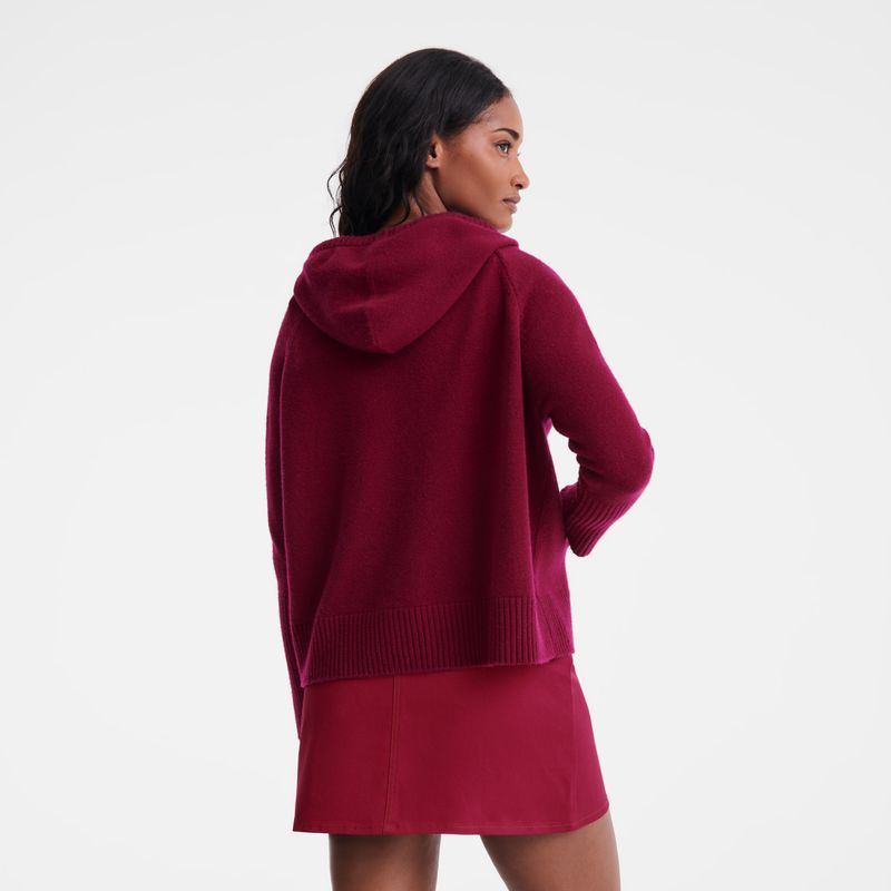 Dark Red Longchamp Hoodie Women Jumper | US-256YSJTIQ