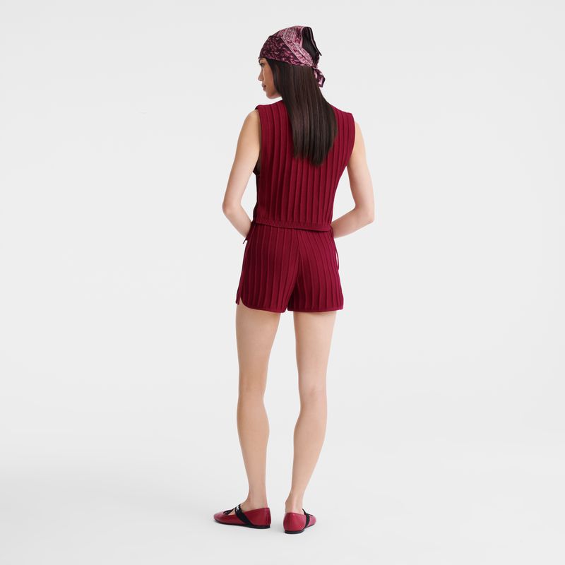 Dark Red Longchamp Knit Women Top | US-601JSNEYA