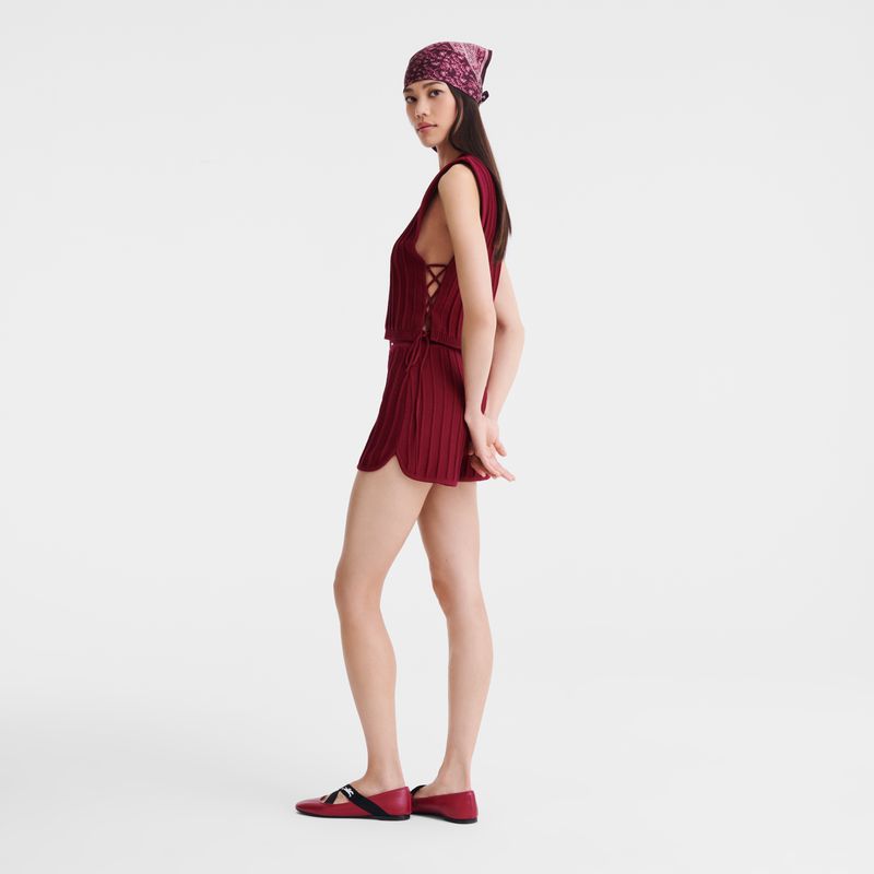 Dark Red Longchamp Knit Women Top | US-601JSNEYA