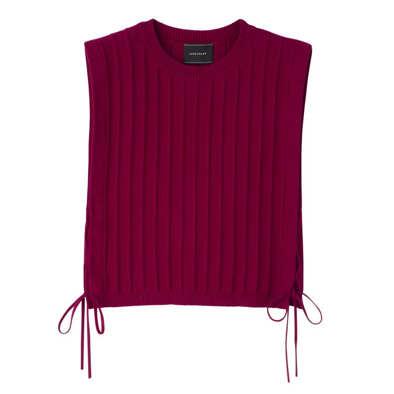 Dark Red Longchamp Knit Women Top | US-601JSNEYA