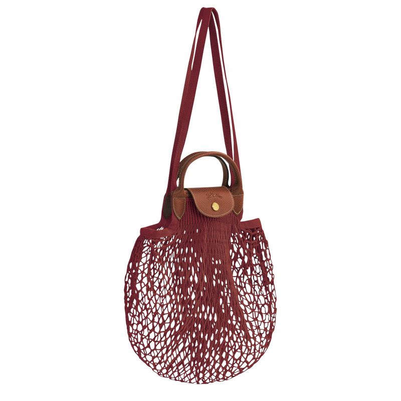 Dark Red Longchamp Le Pliage Filet L Women Mesh Bag | US-359IWOKYZ