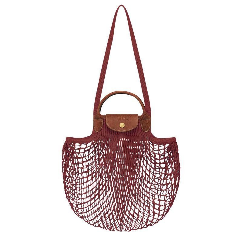 Dark Red Longchamp Le Pliage Filet L Women Mesh Bag | US-359IWOKYZ