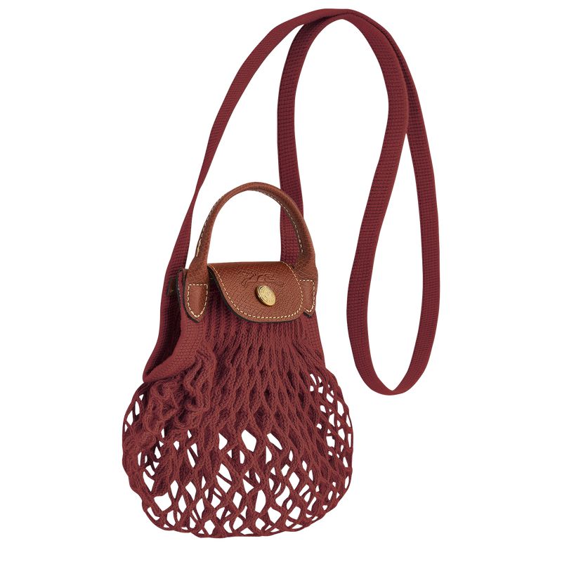 Dark Red Longchamp Le Pliage Filet Xs Women Mesh Bag | US-519XETGKB