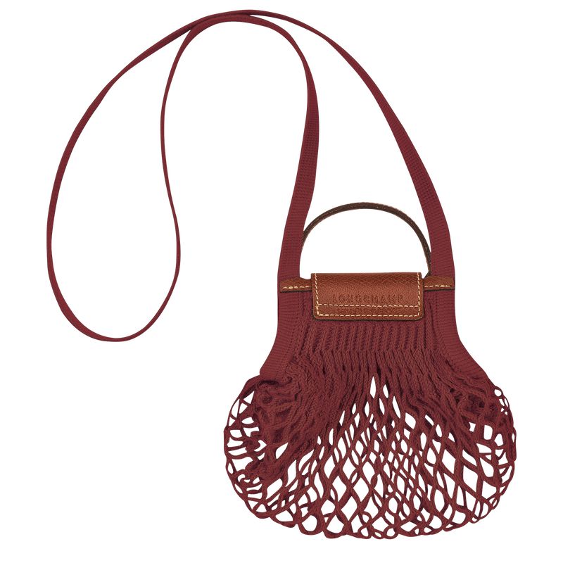 Dark Red Longchamp Le Pliage Filet Xs Women Mesh Bag | US-519XETGKB