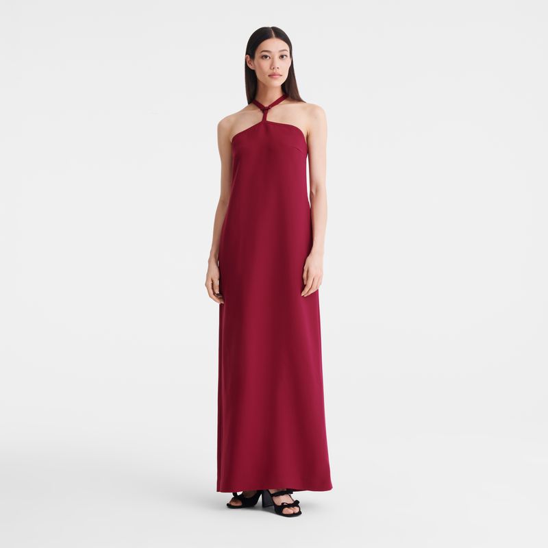Dark Red Longchamp Long Women Dress | US-325AFLHYZ