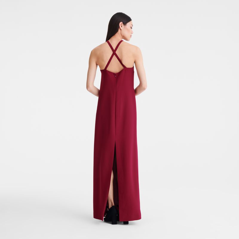 Dark Red Longchamp Long Women Dress | US-325AFLHYZ